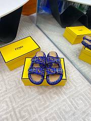 Fendi FF Baguette Sandals In Dark Blue - 1