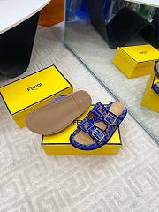 Fendi FF Baguette Sandals In Dark Blue - 6