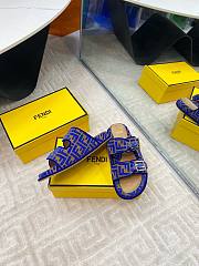 Fendi FF Baguette Sandals In Dark Blue - 5