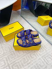 Fendi FF Baguette Sandals In Dark Blue - 2