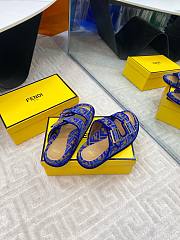 Fendi FF Baguette Sandals In Dark Blue - 3