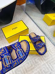 Fendi FF Baguette Sandals In Dark Blue - 4