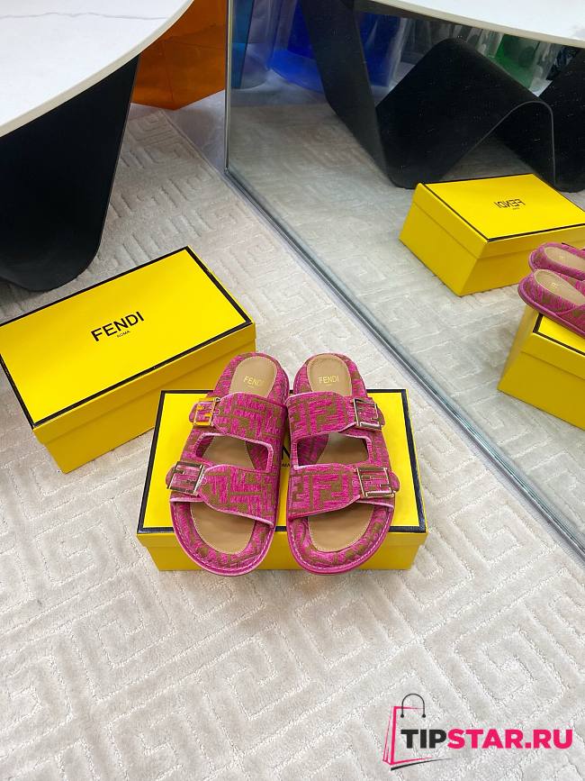 Fendi FF Baguette Sandals In Pink - 1