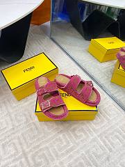 Fendi FF Baguette Sandals In Pink - 6