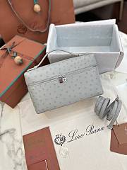 Loro Piana Extra Poket L27 ortrich leather silver lock in blue - 1