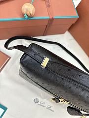 Loro Piana Extra Poket L27 ortrich leather gold lock in black - 4