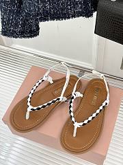Miumiu 25s Spring Sandals In White/black - 1