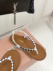 Miumiu 25s Spring Sandals In White/black - 6
