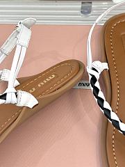 Miumiu 25s Spring Sandals In White/black - 5