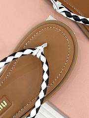 Miumiu 25s Spring Sandals In White/black - 3