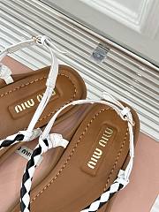 Miumiu 25s Spring Sandals In White/black - 4