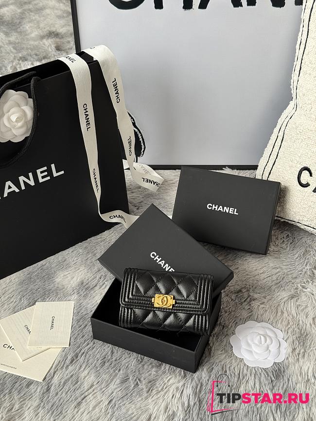 Chanel Leboy Wallet Gold Hardware Lambskin In Black - 1