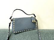 Valentino Small Garavani Rockstud Grainy Calfskin Crossbody In Blue - 4