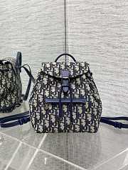 Dior Mini Backpack Oblique In Dark Blue - 1