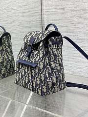 Dior Mini Backpack Oblique In Dark Blue - 4