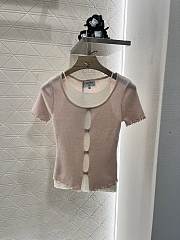 Chanel Two-piece hollow knitted short sleeves in pink - 1