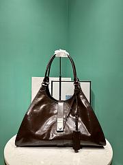 Prada Large Leather Tote Bag In Brown - 1