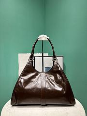 Prada Large Leather Tote Bag In Brown - 5