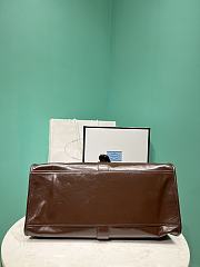 Prada Large Leather Tote Bag In Brown - 4