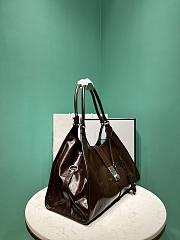 Prada Large Leather Tote Bag In Brown - 3