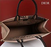 Dior Large Book Tote Brown and Black Macro Toile de Jouy Tiger Embroidery - 5