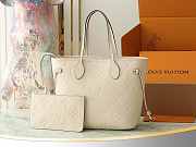 Louis Vuitton Neverfull MM Monogram Empreinte Leather Creme M46676 - 1