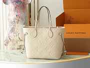 Louis Vuitton Neverfull MM Monogram Empreinte Leather Creme M46676 - 4