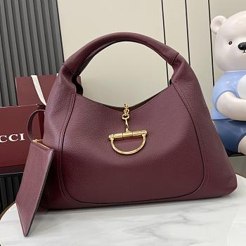 Gucci Softbit large top handle bag Rosso Ancora red grainy leather