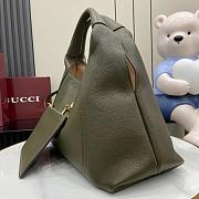 Gucci Softbit large top handle bag Green grainy leather - 5