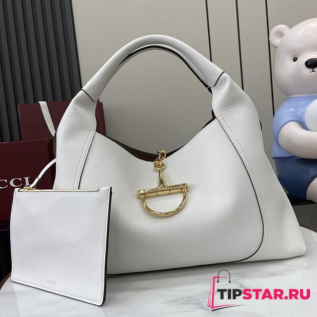 Gucci Softbit large top handle bag White grainy leather - 1