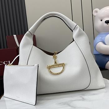 Gucci Softbit large top handle bag White grainy leather