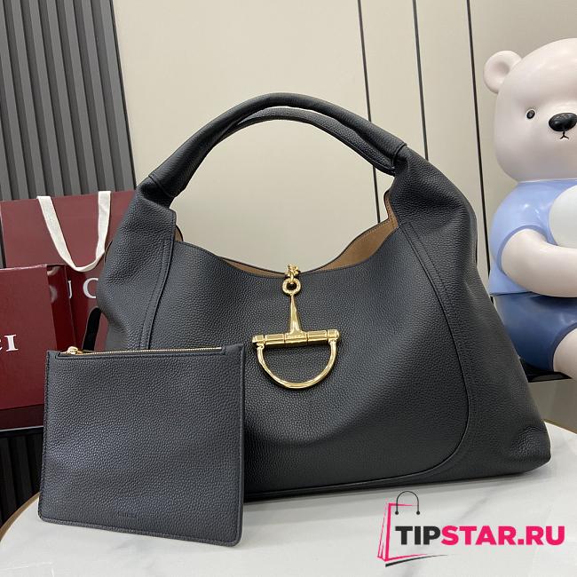 Gucci Softbit large top handle bag Black grainy leather - 1