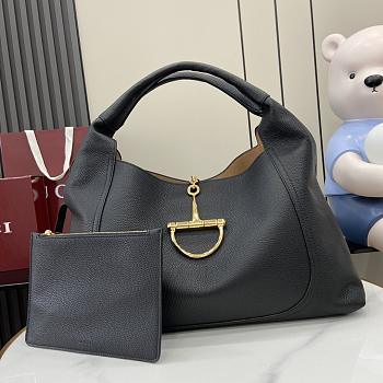 Gucci Softbit large top handle bag Black grainy leather