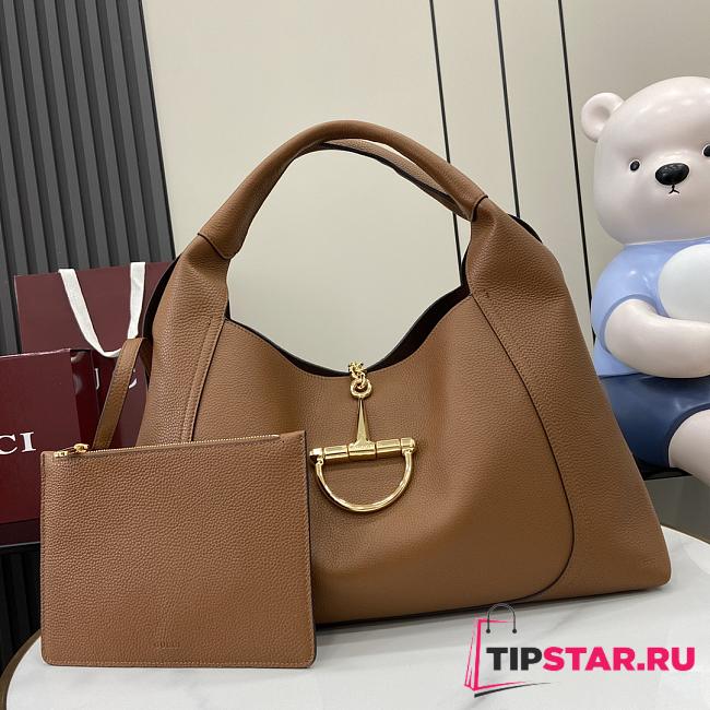 Gucci Softbit large top handle bag Brown grainy leather - 1