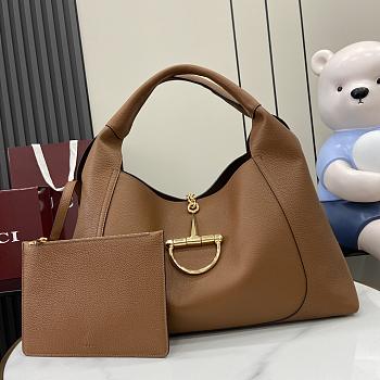 Gucci Softbit large top handle bag Brown grainy leather