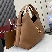 Gucci Softbit large top handle bag Brown grainy leather - 4