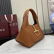 Gucci Softbit medium top handle bag Brown grainy leather - 5