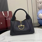 Gucci Softbit medium top handle bag Black grainy leather - 1