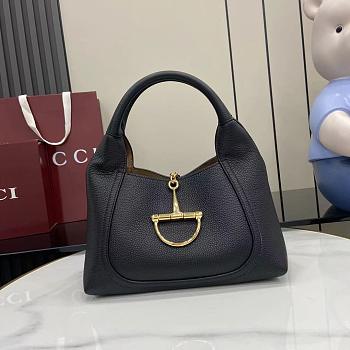 Gucci Softbit medium top handle bag Black grainy leather