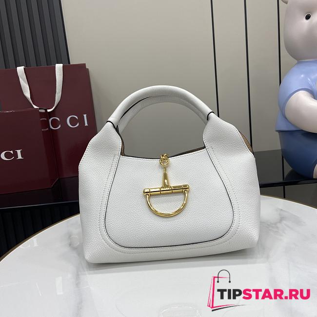 Gucci Softbit medium top handle bag White grainy leather - 1