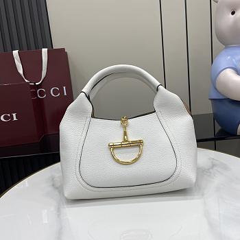 Gucci Softbit medium top handle bag White grainy leather