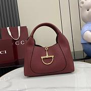 Gucci Softbit medium top handle bag Rosso Ancora red grainy leather - 1