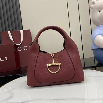 Gucci Softbit medium top handle bag Rosso Ancora red grainy leather