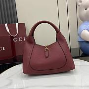 Gucci Softbit medium top handle bag Rosso Ancora red grainy leather - 6