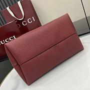 Gucci Softbit medium top handle bag Rosso Ancora red grainy leather - 4
