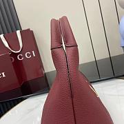Gucci Softbit medium top handle bag Rosso Ancora red grainy leather - 3