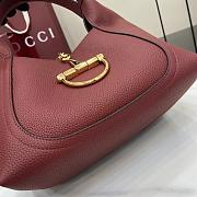 Gucci Softbit medium top handle bag Rosso Ancora red grainy leather - 2