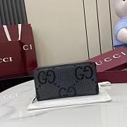 Gucci Maxi GG zip around wallet Dark grey and black maxi GG grained leather - 1