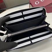 Gucci Maxi GG zip around wallet Dark grey and black maxi GG grained leather - 5