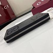 Gucci Maxi GG zip around wallet Dark grey and black maxi GG grained leather - 6